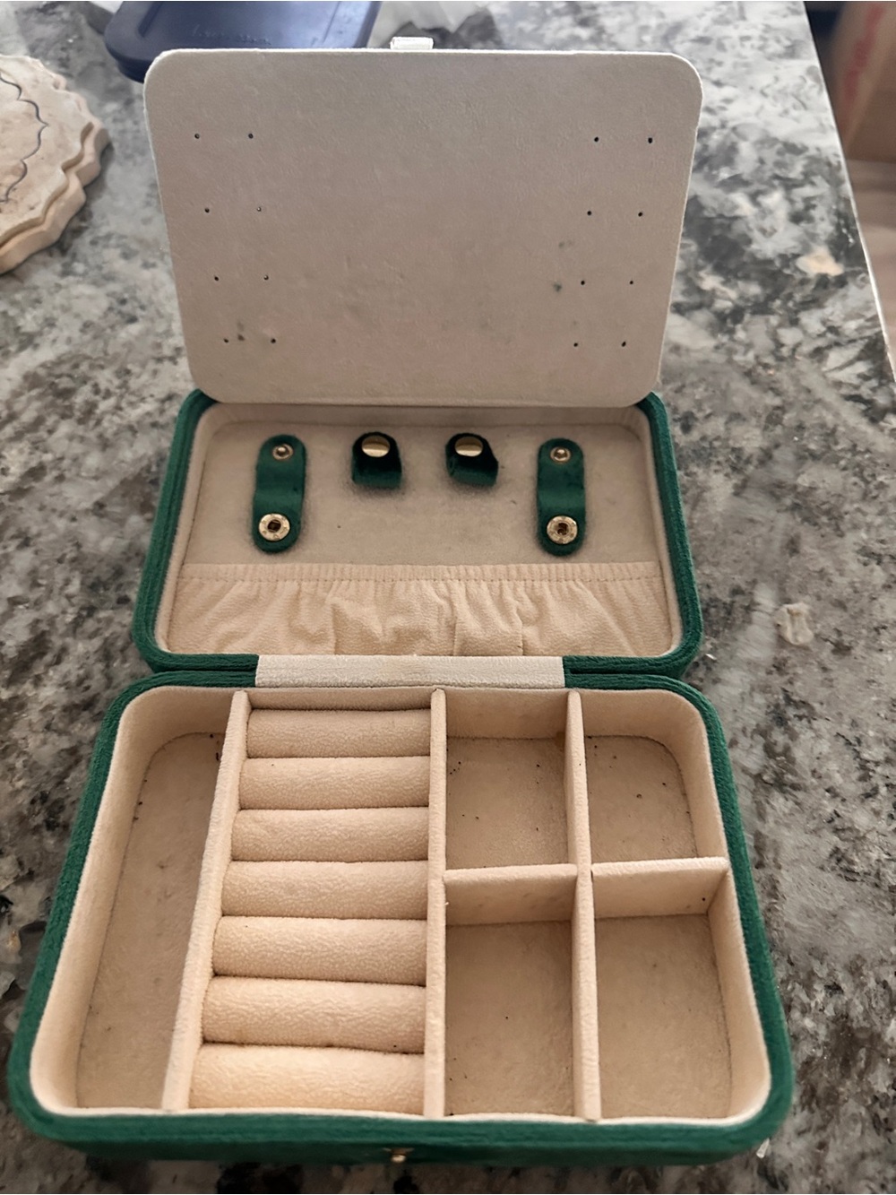 Green Travel Jewelry Organizer Case for Men Accessories